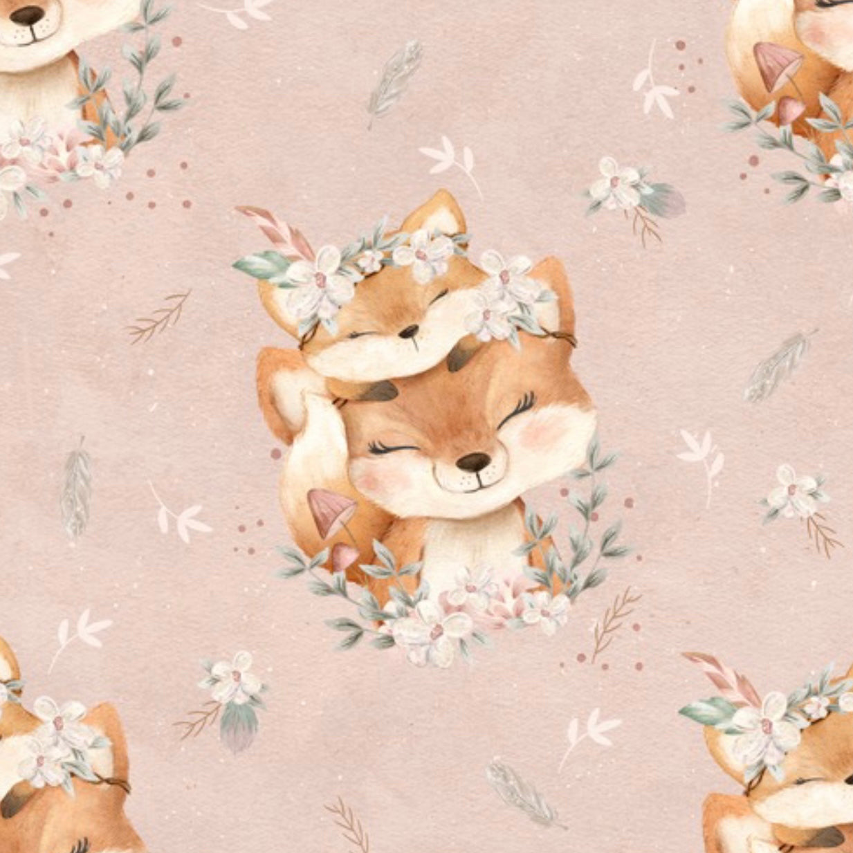 ORGANIC jersey children s fabric fox pink Die Stoffprinzessin